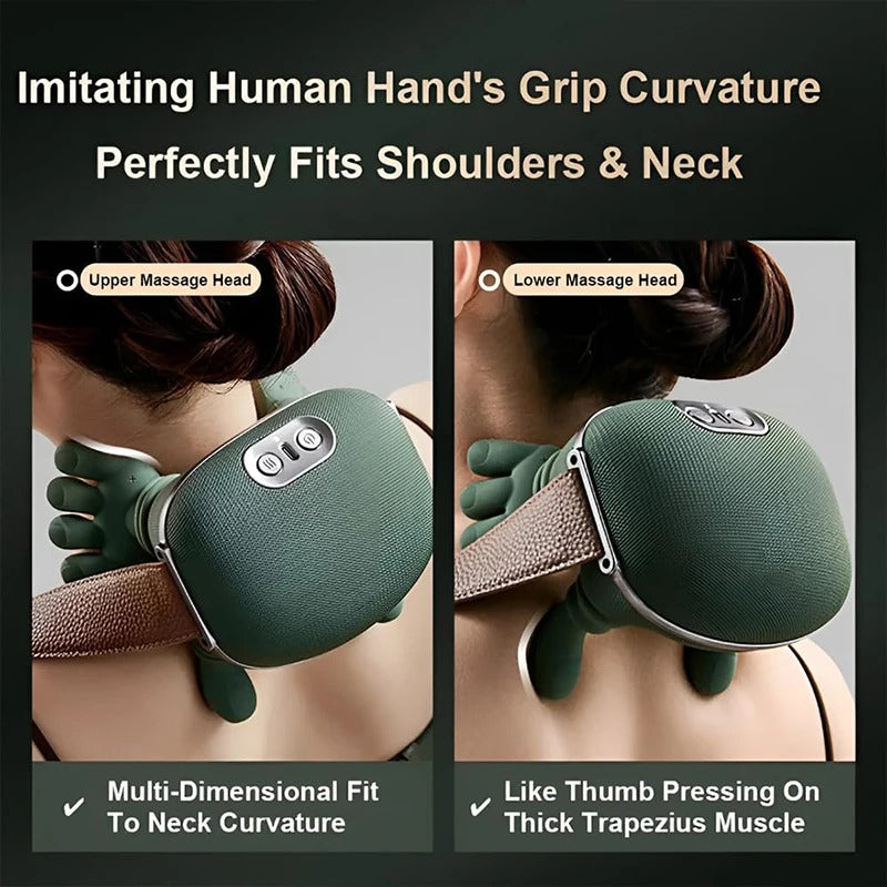 Neck & Back Massager Pro – Hand-Style Shoulder and Neck Massager with Real Finger Kneading
